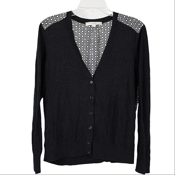 LOFT Sweaters - LOFT Lightweight Black & White Sweater Cardigan Size Large
